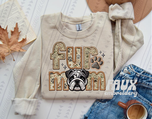 Faux Embroidery-Fur Mom