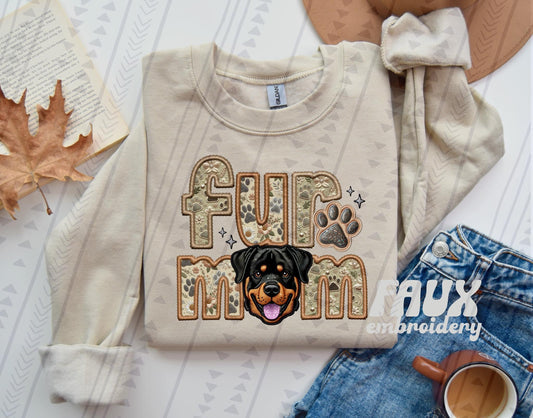 Faux Embroidery-Fur Mom