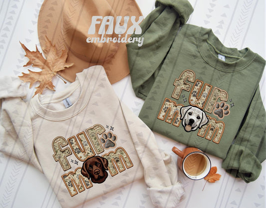 Faux Embroidery-Fur Mom