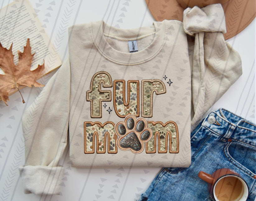 Faux Embroidery-Fur Mom