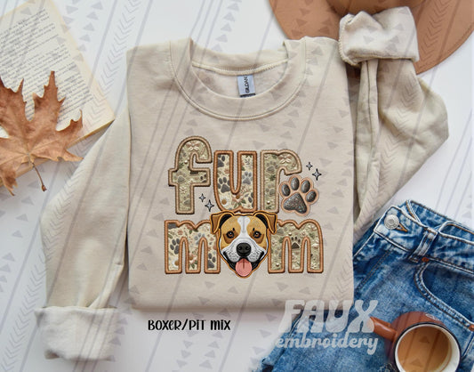 Faux Embroidery-Fur Mom
