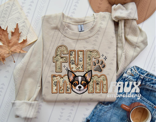 Faux Embroidery-Fur Mom