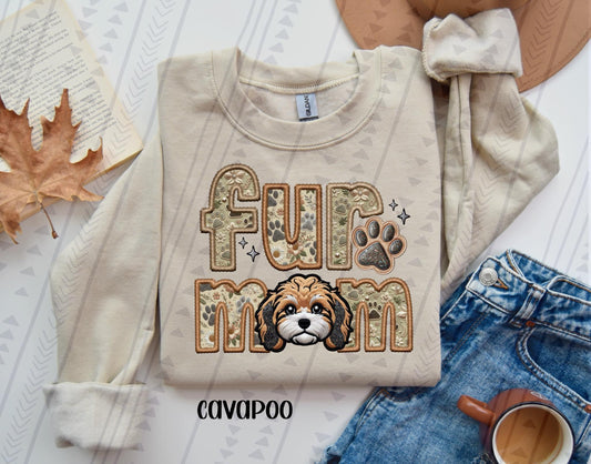 Faux Embroidery-Fur Mom