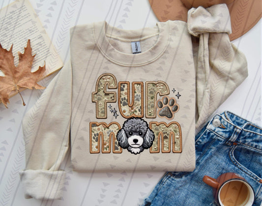 Faux Embroidery-Fur Mom