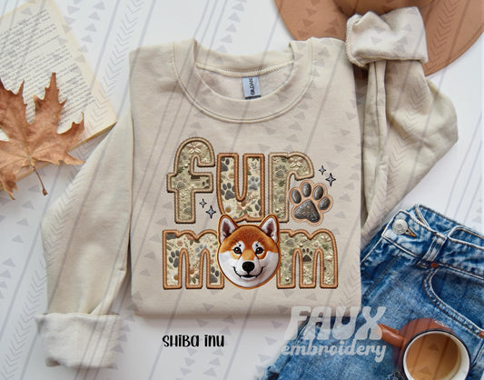 Faux Embroidery-Fur Mom