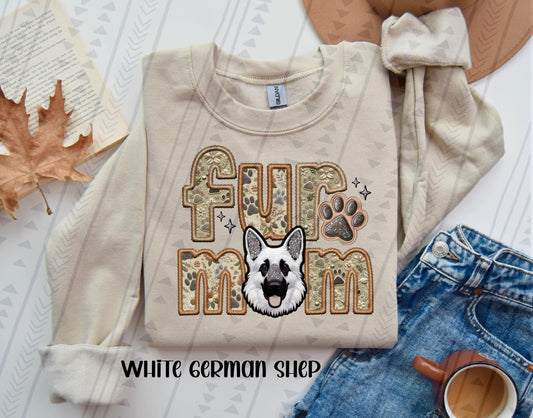 Faux Embroidery-Fur Mom