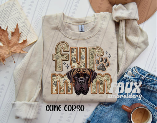 Faux Embroidery-Fur Mom