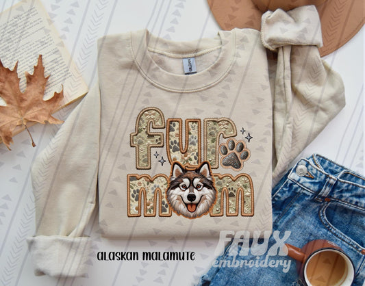 Faux Embroidery-Fur Mom