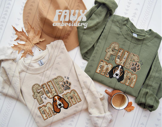 Faux Embroidery-Fur Mom
