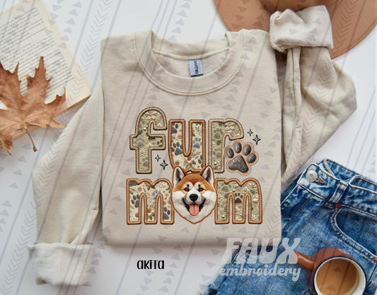 Faux Embroidery-Fur Mom