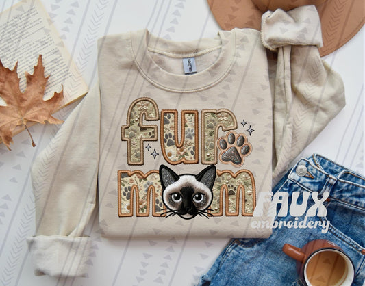 Faux Embroidery-Fur Mom