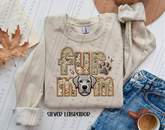 Faux Embroidery-Fur Mom