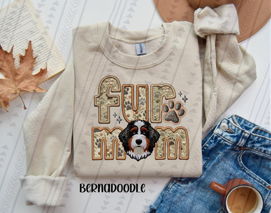 Faux Embroidery-Fur Mom