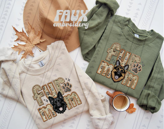 Faux Embroidery-Fur Mom