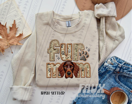 Faux Embroidery-Fur Mom