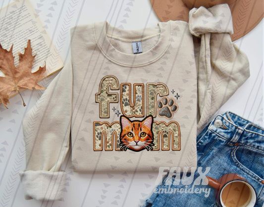 Faux Embroidery-Fur Mom
