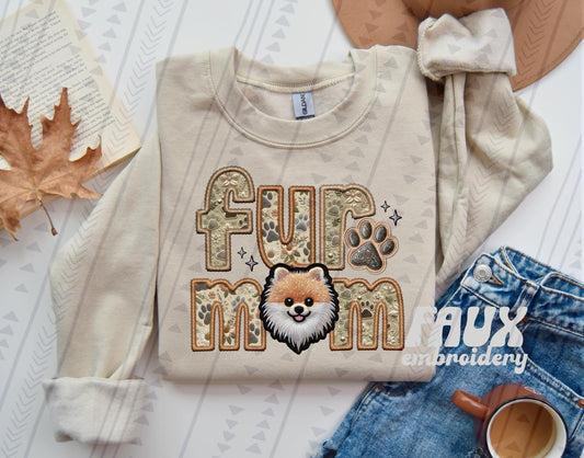 Faux Embroidery-Fur Mom