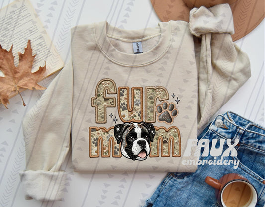 Faux Embroidery-Fur Mom