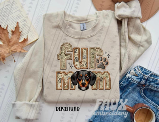Faux Embroidery-Fur Mom