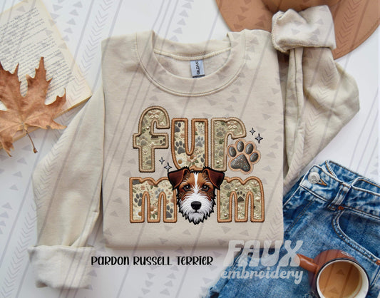 Faux Embroidery-Fur Mom