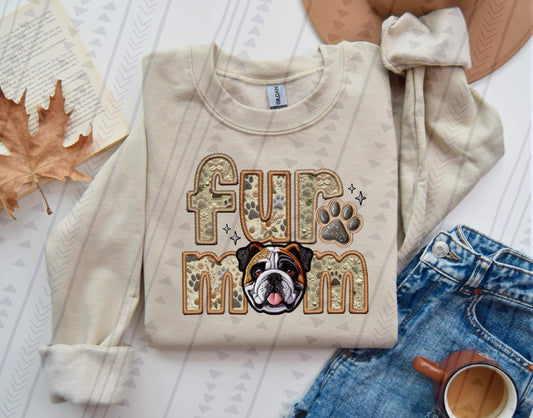 Faux Embroidery-Fur Mom