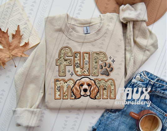 Faux Embroidery-Fur Mom