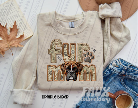 Faux Embroidery-Fur Mom
