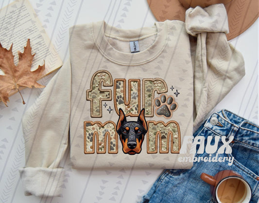 Faux Embroidery-Fur Mom