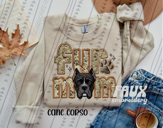 Faux Embroidery-Fur Mom