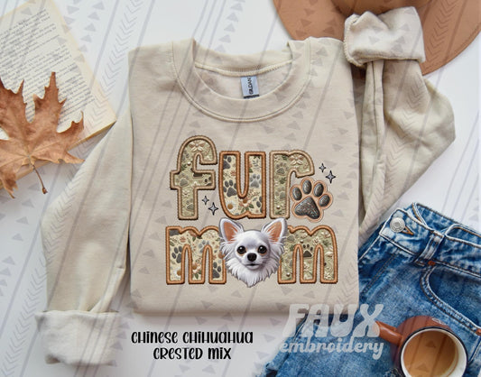 Faux Embroidery-Fur Mom
