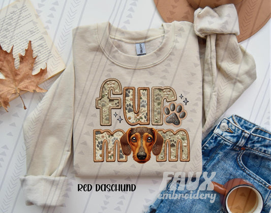 Faux Embroidery-Fur Mom