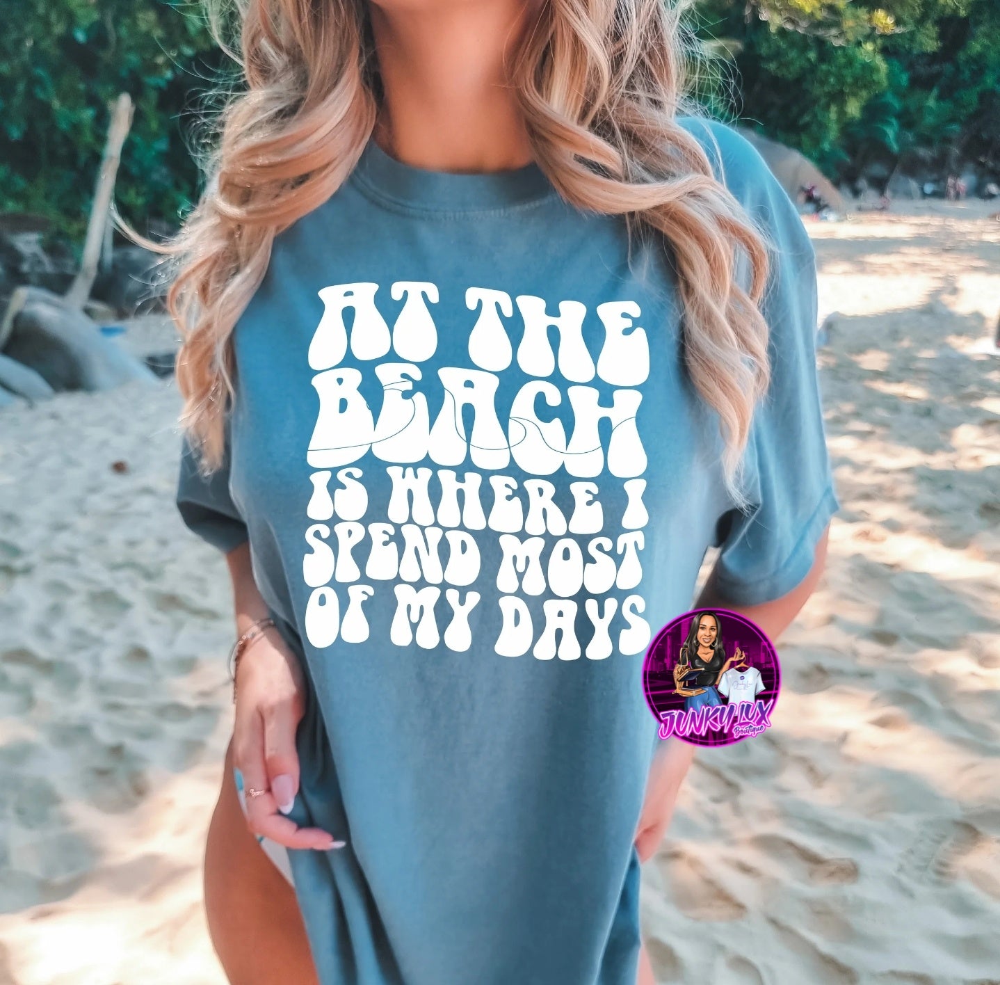 At The Beach (white ink)