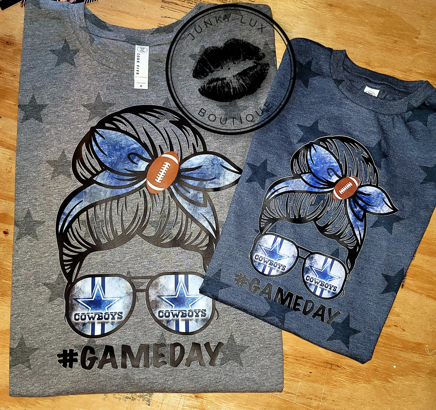 Game Day Messy Bun Star Tee