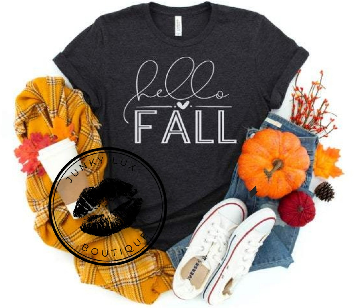 Hello Fall (gold or white ink)
