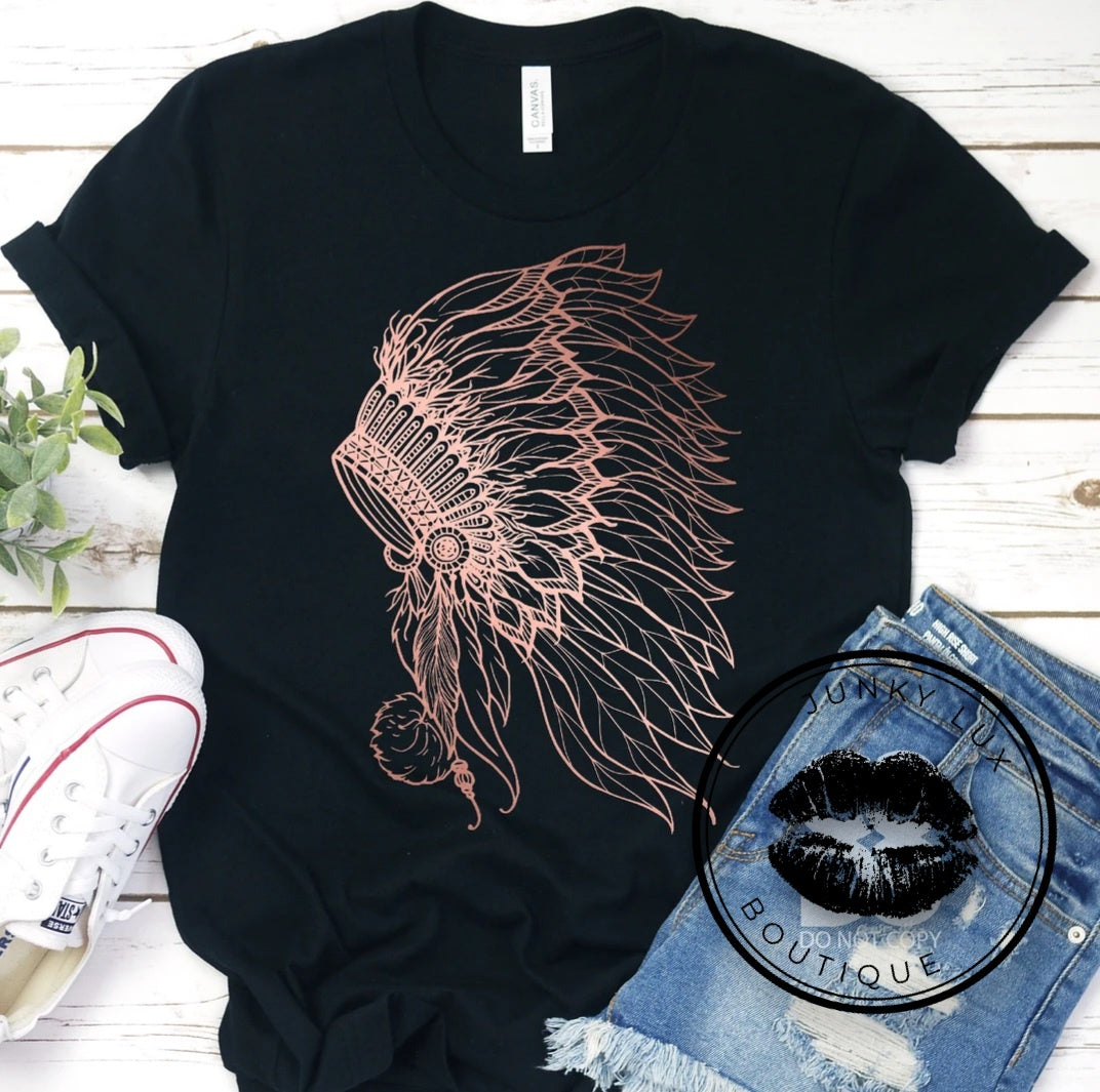 Native American Headdress-Rose Gold