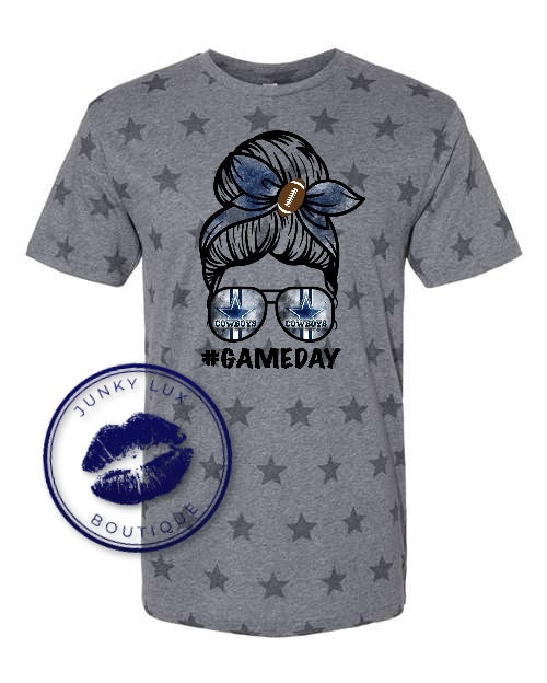 Game Day Messy Bun Star Tee