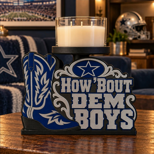 How Bout Dem Cowboys Candle Holder