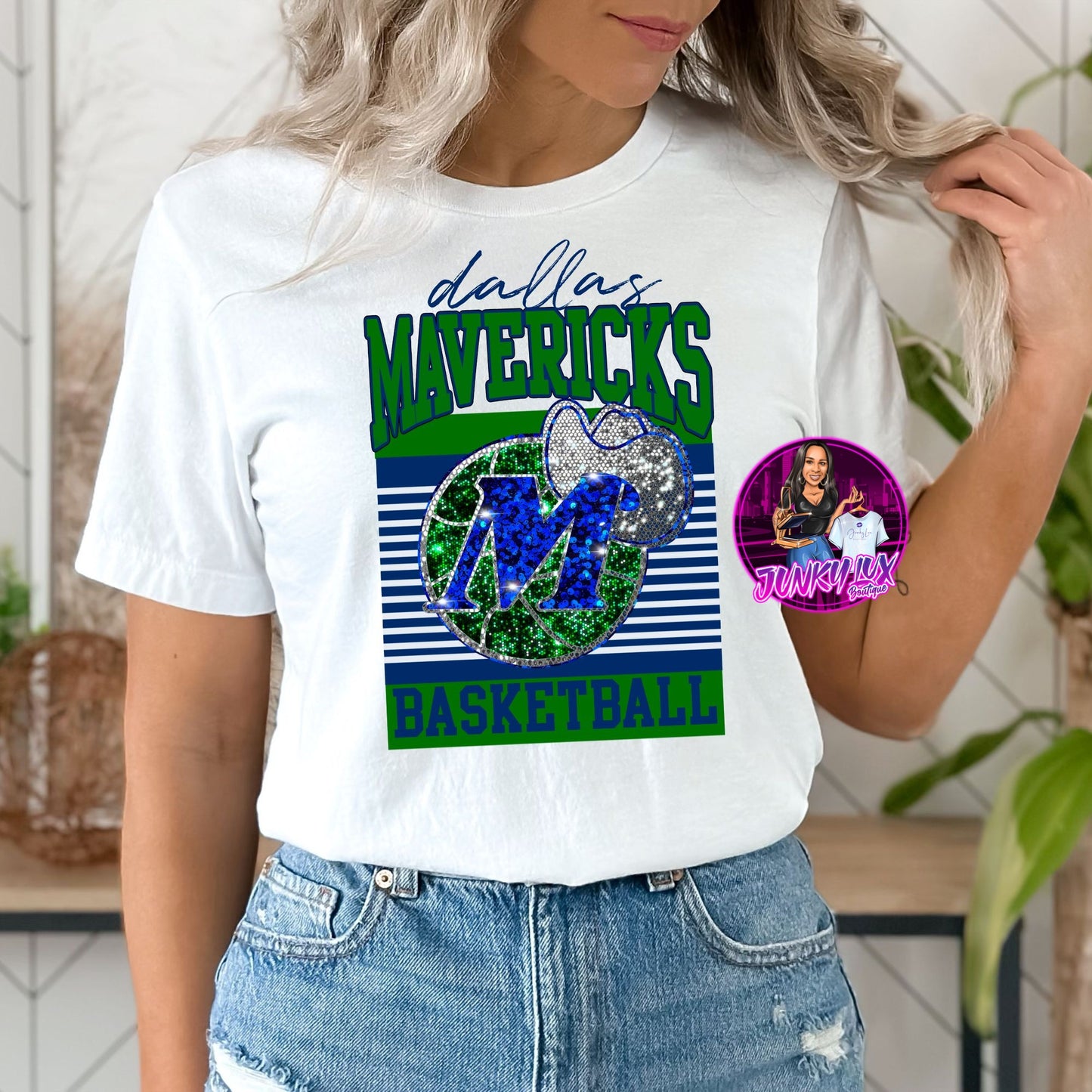 Retro Mavs (glitter effect)