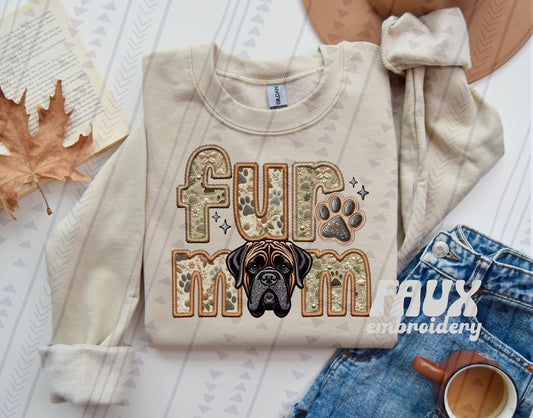 Faux Embroidery-Fur Mom