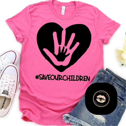 Save Our Children Handprint Heart