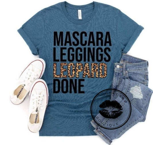 Mascara. Leggings. Leopard.